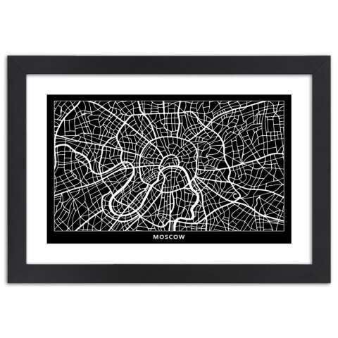 Plakat w czarnej ramie - Plan miasta Moskwa Plakat w czarnej ramie - Plan miasta Moskwa