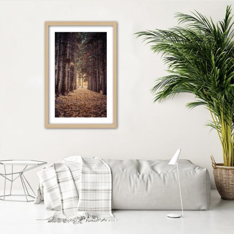 Plakat w drewnianej ramie - Las jesienią Plakat w drewnianej ramie - Las jesienią