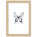Plakat w drewnianej ramie - Narysowany motyl