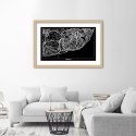 Plakat w drewnianej ramie - Plan miasta Lizbona