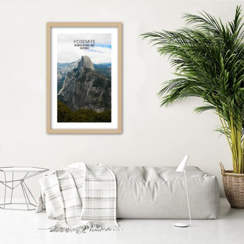 Plakat w drewnianej ramie - Skała w Parku Narodowym Yosemite Plakat w drewnianej ramie - Skała w Parku Narodowym Yosemite