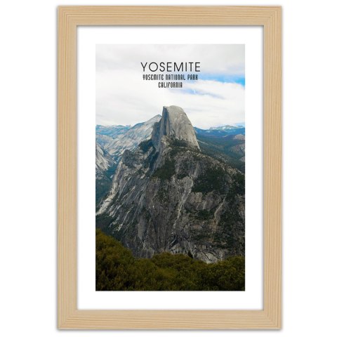 Plakat w drewnianej ramie - Skała w Parku Narodowym Yosemite Plakat w drewnianej ramie - Skała w Parku Narodowym Yosemite