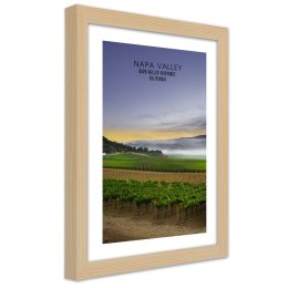 Plakat w drewnianej ramie - Wieczór nad Napa Valley