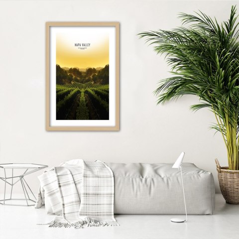 Plakat w drewnianej ramie - Winnice w Napa Vallley Plakat w drewnianej ramie - Winnice w Napa Vallley