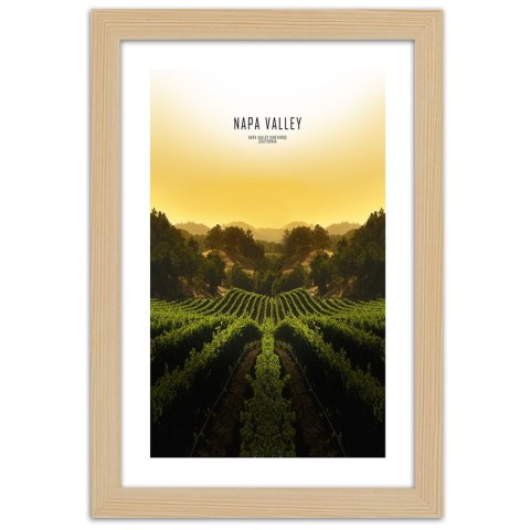 Plakat w drewnianej ramie - Winnice w Napa Vallley Plakat w drewnianej ramie - Winnice w Napa Vallley