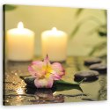 Obraz na płótnie - Świece i orchidea zen
