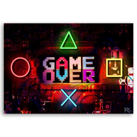 Obraz na płótnie - Napis Game Over dla gracza Obraz na płótnie - Napis Game Over dla gracza