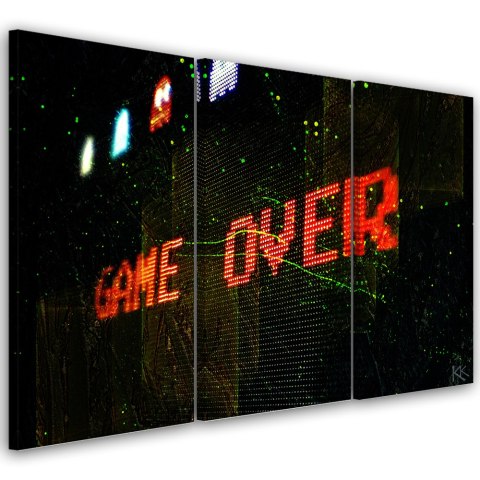 Obraz tryptyk na płótnie - Game Over dla gracza Obraz tryptyk na płótnie - Game Over dla gracza