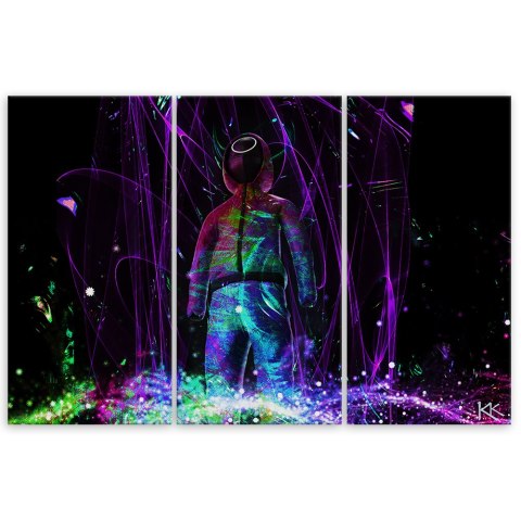 Obraz tryptyk na płótnie - Neon gracz Obraz tryptyk na płótnie - Neon gracz