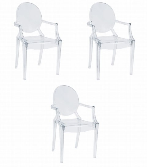 Krzesło BUSAN - transparentne x 3 Krzesło BUSAN - transparentne x 3