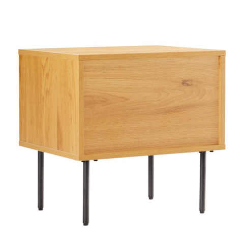 SZAFKA NOCNA LOFT, 50 CM, CZARNY METAL, DĄB, Z 2 SZUFLADAMI, ELEGANCKA SZAFKA NOCNA LOFT, 50 CM, CZARNY METAL, DĄB, Z 2 SZUFLADAMI, ELEGANCKA