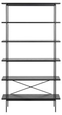 INDUSTRIALNY CZARNY REGAŁ DO POKOJU 172 CM, DUŻY, 6 PÓŁEK, METAL