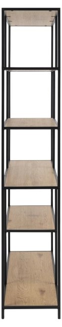 INDUSTRIALNY REGAŁ DENMARK, CZARNY METAL, DĄB, DO SALONU, LOFT 135 X 185 CM