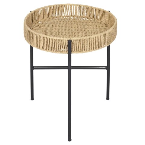 ZESTAW 2 OKRĄGŁYCH STOLIKÓW BOHO, DO SALONU, 41 CM, METAL, PLECIONKA ZESTAW 2 OKRĄGŁYCH STOLIKÓW BOHO, DO SALONU, 41 CM, METAL, PLECIONKA