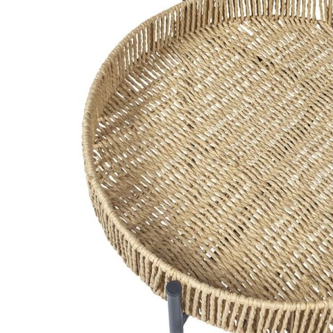 ZESTAW 2 OKRĄGŁYCH STOLIKÓW BOHO, DO SALONU, 41 CM, METAL, PLECIONKA ZESTAW 2 OKRĄGŁYCH STOLIKÓW BOHO, DO SALONU, 41 CM, METAL, PLECIONKA