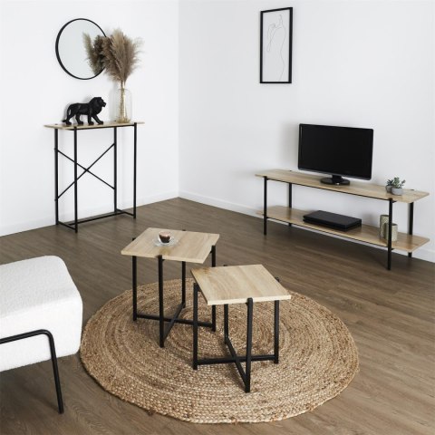 ZESTAW 2 STOLIKÓW KAWOWYCH LOFT, DO SALONU, KWADRATOWE, CZARNY METAL, 40 CM ZESTAW 2 STOLIKÓW KAWOWYCH LOFT, DO SALONU, KWADRATOWE, CZARNY METAL, 40 CM