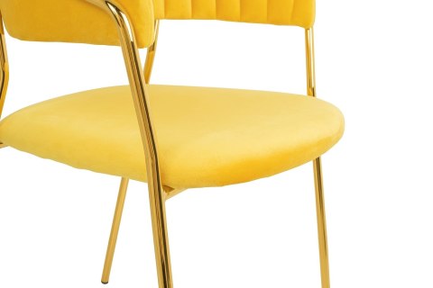 TAPICEROWANE ŻÓŁTE KRZESŁO GLAMOUR - VERONA, WELUROWE, DO SALONU, ZŁOTE TAPICEROWANE ŻÓŁTE KRZESŁO GLAMOUR - VERONA, WELUROWE, DO SALONU, ZŁOTE