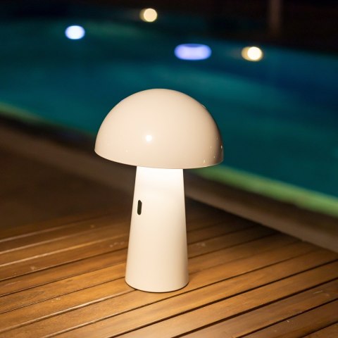 NOWOCZESNA LAMPA OGRODOWA STOŁOWA, BIAŁA, DEKORACYJNA, LED, 25 CM NOWOCZESNA LAMPA OGRODOWA STOŁOWA, BIAŁA, DEKORACYJNA, LED, 25 CM
