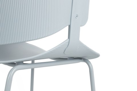 JASNE SZARE NOWOCZESNE KRZESŁO CLOVIS LOFT, Z PODŁOKIETNIKAMI, DO JADALNI