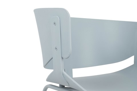 JASNE SZARE NOWOCZESNE KRZESŁO CLOVIS LOFT, Z PODŁOKIETNIKAMI, DO JADALNI