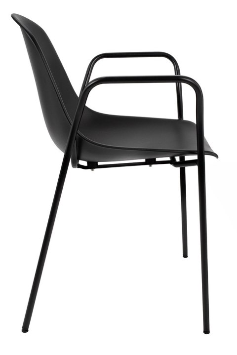 NOWOCZESNE CZARNE KRZESŁO REST, Z PODŁOKIETNIKAMI, DO SALONU, JADALNI LOFT