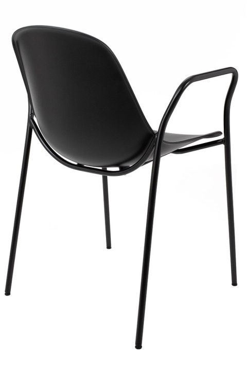 NOWOCZESNE CZARNE KRZESŁO REST, Z PODŁOKIETNIKAMI, DO SALONU, JADALNI LOFT