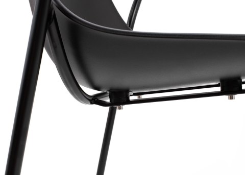 NOWOCZESNE CZARNE KRZESŁO REST, Z PODŁOKIETNIKAMI, DO SALONU, JADALNI LOFT