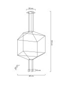 INDUSTRIALNA LAMPA WISZĄCA FUSION 4, CZARNA, ŻYRANDOL, LOFT, NIETYPOWA