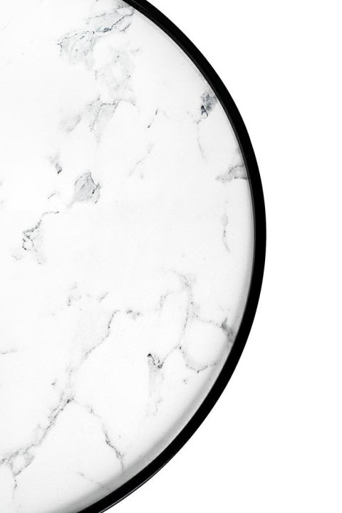 OKRĄGŁY STOLIK KAWOWY GLAMOUR, CZARNY, BIAŁY BLAT, MARMUR, DO SALONU, 60 CM OKRĄGŁY STOLIK KAWOWY GLAMOUR, CZARNY, BIAŁY BLAT, MARMUR, DO SALONU, 60 CM