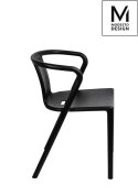 NOWOCZESNE CZARNE KRZESŁO EXTER, Z PODŁOKIETNIKAMI, DO KUCHNI, JADALNI LOFT