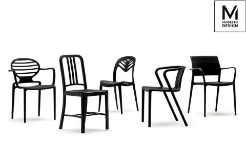 NOWOCZESNE CZARNE KRZESŁO EXTER, Z PODŁOKIETNIKAMI, DO KUCHNI, JADALNI LOFT