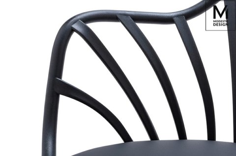 KRZESŁO LORIENT, DO SALONU, JADALNI, DREWNIANE NOGI, CZARNE, PODŁOKIETNIKI