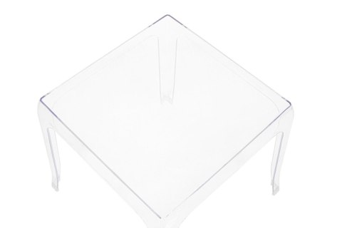 PRZEZROCZYSTY STOLIK KAWOWY, WYTRZYMAŁY, SOLIDNY NA ZEWNĄTRZ, KWADRAT 42 CM PRZEZROCZYSTY STOLIK KAWOWY, WYTRZYMAŁY, SOLIDNY NA ZEWNĄTRZ, KWADRAT 42 CM