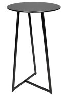 NOWOCZESNY CZARNY STOLIK BAROWY, OKRĄGŁY, LOFT, GLAMOUR, METALOWY, 60 CM