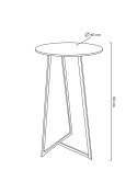 NOWOCZESNY CZARNY STOLIK BAROWY, OKRĄGŁY, LOFT, GLAMOUR, METALOWY, 60 CM