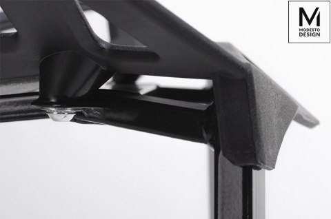 NOWOCZESNE CZARNE KRZESŁO LOFT, INDUSTRIALNE, AŻUROWE, METALOWE, DO JADALNI