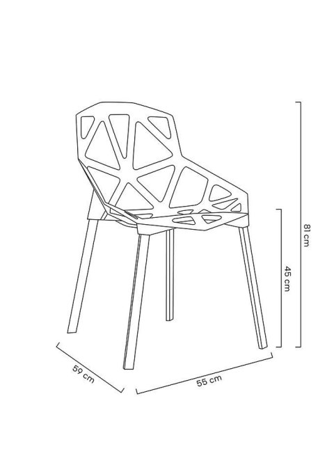 NOWOCZESNE CZARNE KRZESŁO LOFT, INDUSTRIALNE, AŻUROWE, METALOWE, DO JADALNI