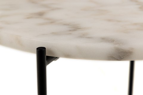 OKRĄGŁY BIAŁY STOLIK, MARMUROWY, CZARNY METAL, ELEGANCKI, DO SALONU GLAMOUR OKRĄGŁY BIAŁY STOLIK, MARMUROWY, CZARNY METAL, ELEGANCKI, DO SALONU GLAMOUR