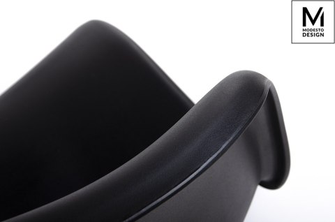 NOWOCZESNE CZARNE KRZESŁO PICARD, DO SALONU, JADALNI, NIETYPOWE, WYTRZYMAŁE