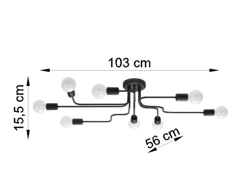 Żyrandol VECTOR 8 czarny Żyrandol VECTOR 8 czarny