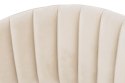 TAPICEROWANE BEŻOWE KRZESŁO GLAMOUR - VERONA, WELUROWE, DO SALONU, ZŁOTE