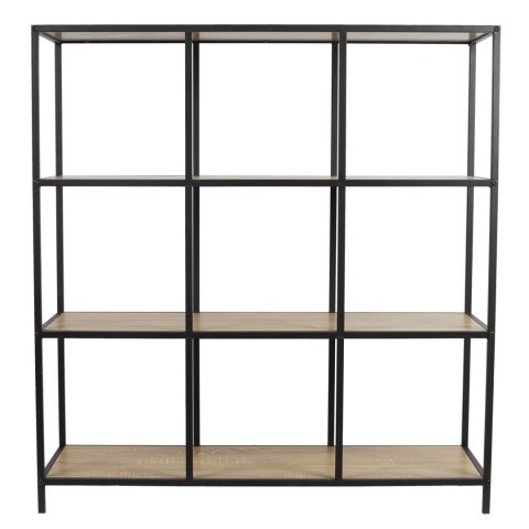 METALOWY REGAŁ LOFT, CZARNY, DĄB, 9 PÓŁEK, DO POKOJU, NA KSIĄŻKI, 100 CM METALOWY REGAŁ LOFT, CZARNY, DĄB, 9 PÓŁEK, DO POKOJU, NA KSIĄŻKI, 100 CM