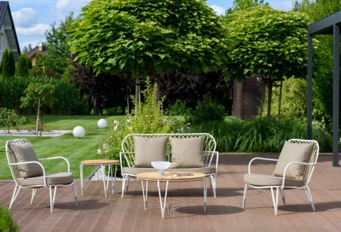 RUSTYKALNA SOFA OGRODOWA IVY, 2 OSOBOWA, 135 CM, NA TARAS, ELEGANCKA, BRĄZOWA RUSTYKALNA SOFA OGRODOWA IVY, 2 OSOBOWA, 135 CM, NA TARAS, ELEGANCKA, BRĄZOWA