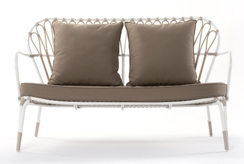 RUSTYKALNA SOFA OGRODOWA IVY, 2 OSOBOWA, 135 CM, NA TARAS, ELEGANCKA, BRĄZOWA RUSTYKALNA SOFA OGRODOWA IVY, 2 OSOBOWA, 135 CM, NA TARAS, ELEGANCKA, BRĄZOWA