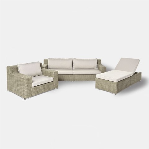 EKSKLUZYWNA BEŻOWA SOFA OGRODOWA 3 OSOBOWA CLOUD, NA TARAS, NA BALKON, 250 CM EKSKLUZYWNA BEŻOWA SOFA OGRODOWA 3 OSOBOWA CLOUD, NA TARAS, NA BALKON, 250 CM