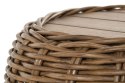 EKSKLUZYWNY OKRĄGŁY STOLIK OGRODOWY - MAJE NATURAL, BECZKA, PLECIONKA, DREWNO, BOHO, 60 CM