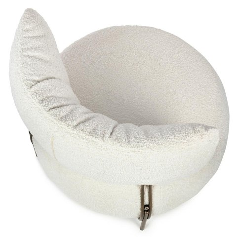 BIAŁY OKRĄGŁY FOTEL GLAMOUR, BRĄZ, DO SALONU, ELEGANCKI, WYGODNY BIAŁY OKRĄGŁY FOTEL GLAMOUR, BRĄZ, DO SALONU, ELEGANCKI, WYGODNY