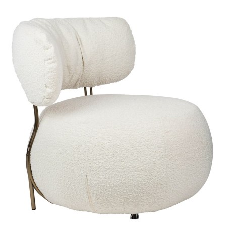 BIAŁY OKRĄGŁY FOTEL GLAMOUR, BRĄZ, DO SALONU, ELEGANCKI, WYGODNY BIAŁY OKRĄGŁY FOTEL GLAMOUR, BRĄZ, DO SALONU, ELEGANCKI, WYGODNY