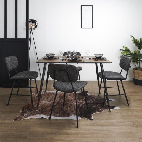 TAPICEROWANE SZARE KRZESŁO DO SALONU, DO JADALNI, LOFT, Z PRZESZYCIAMI TAPICEROWANE SZARE KRZESŁO DO SALONU, DO JADALNI, LOFT, Z PRZESZYCIAMI