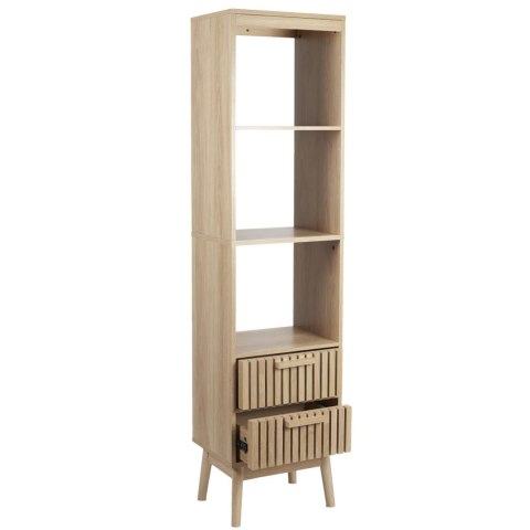 NOWOCZESNY REGAŁ DO SALONU - LAMELE, 2 SZUFLADY, 3 PÓŁKI, 160 CM NOWOCZESNY REGAŁ DO SALONU - LAMELE, 2 SZUFLADY, 3 PÓŁKI, 160 CM